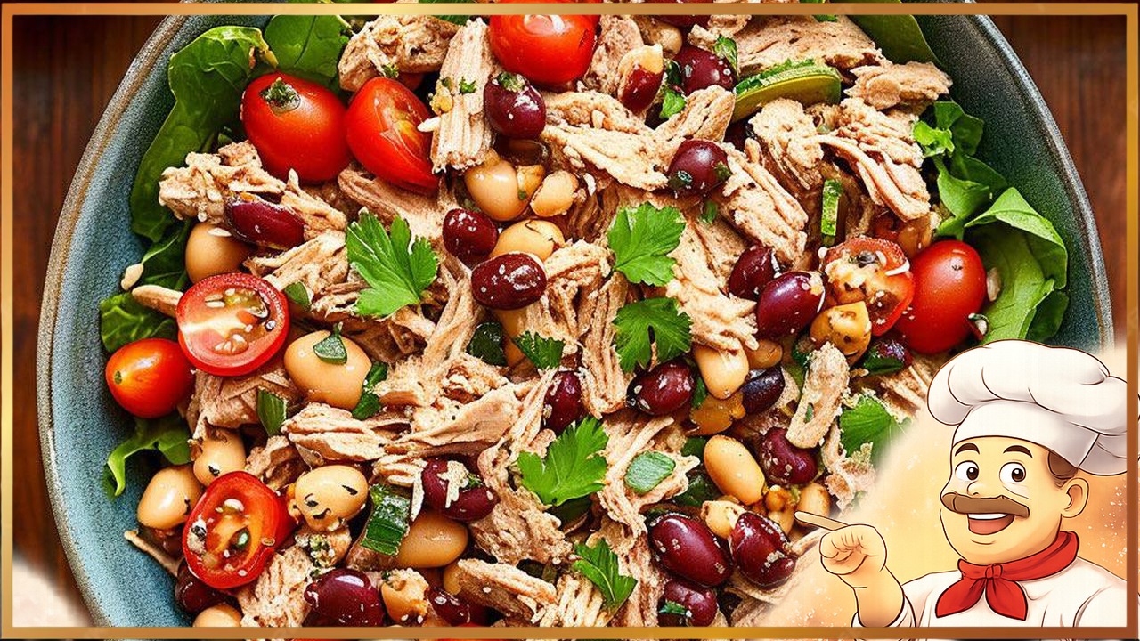 Простой салат с тунцом и фасолью