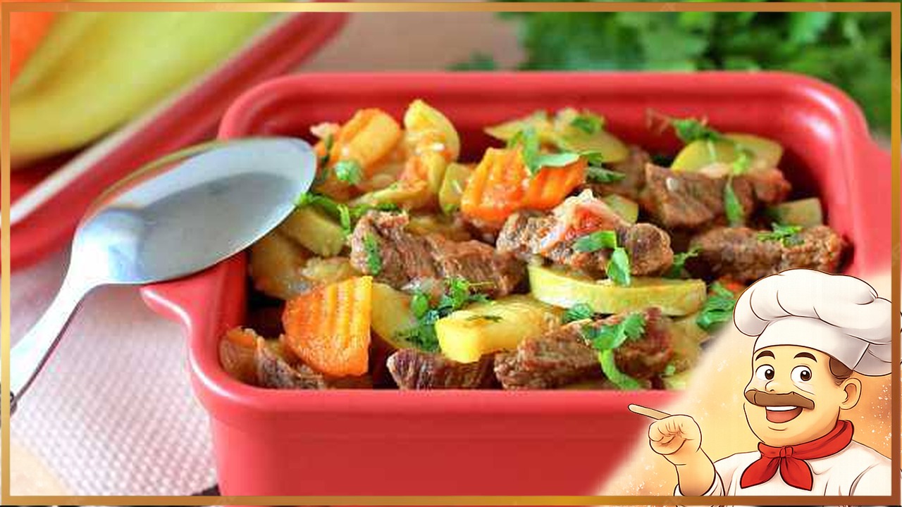 Жареное мясо с кабачками