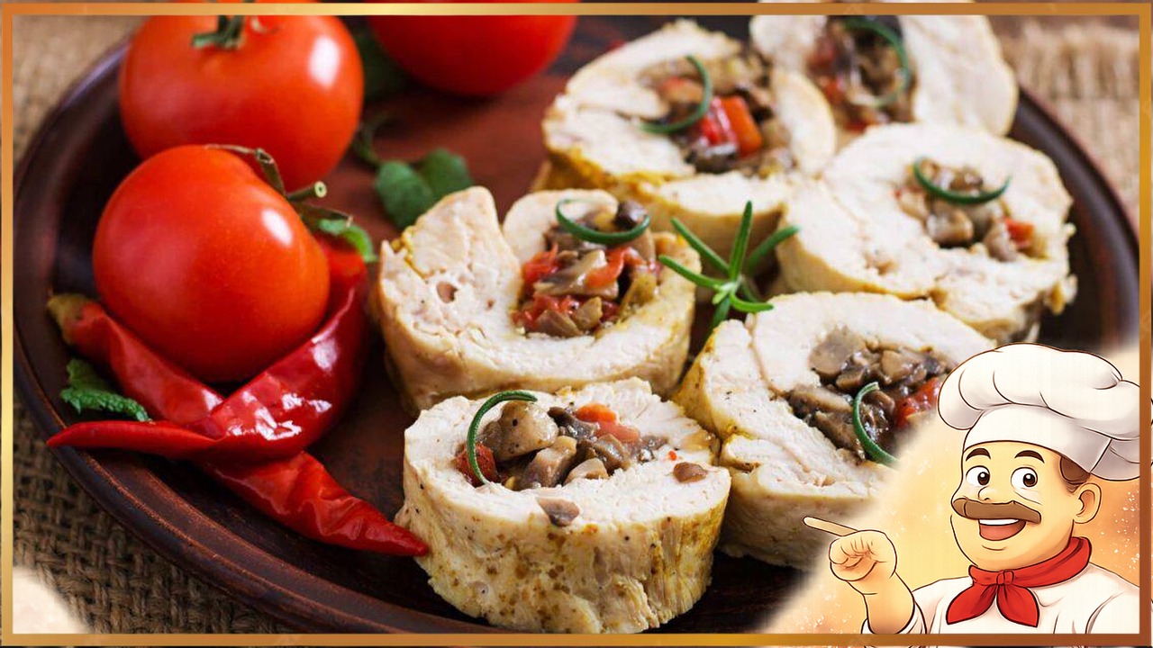 Куриные рулетики с грибами