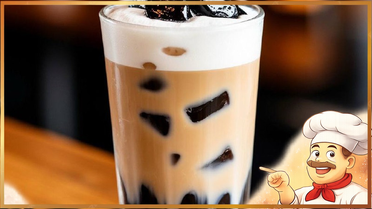 Холодный латте с кофейным льдом