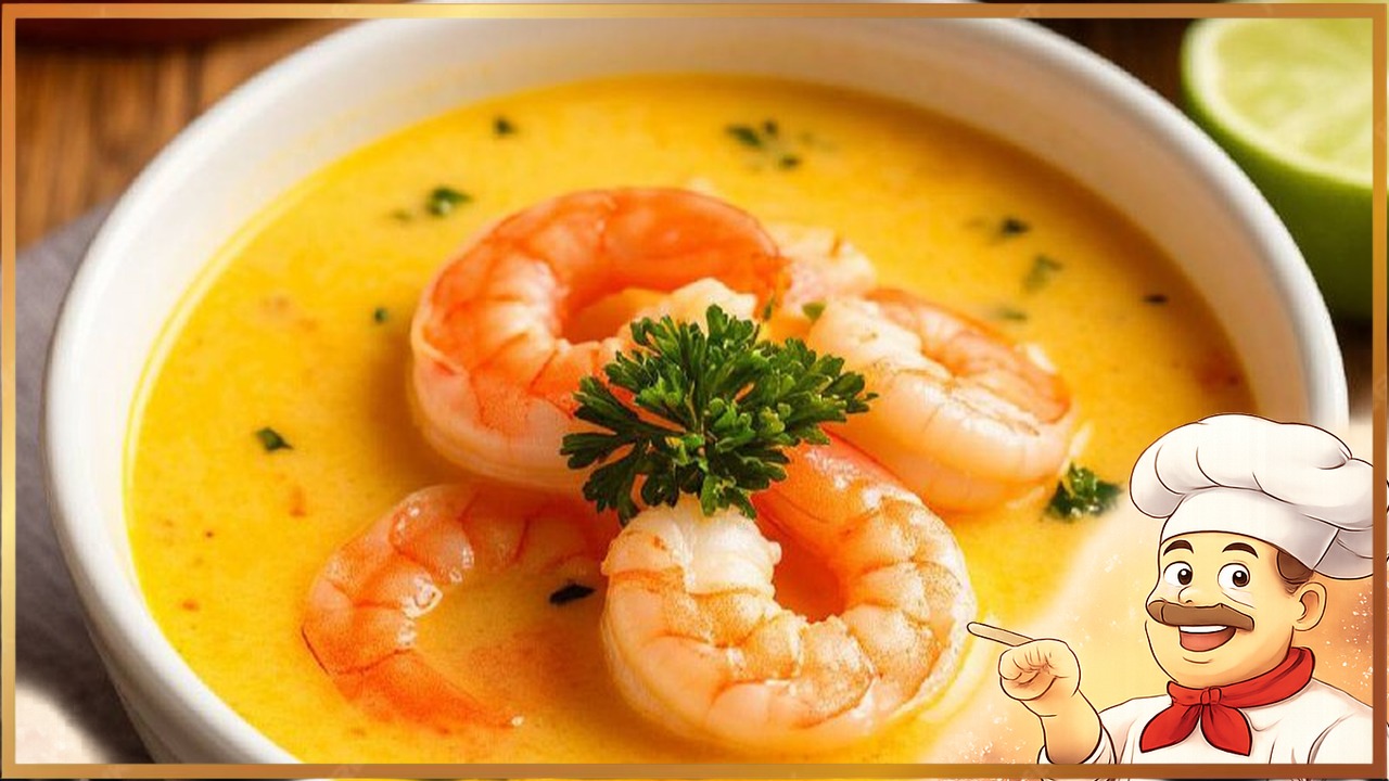 Сырный суп с креветками