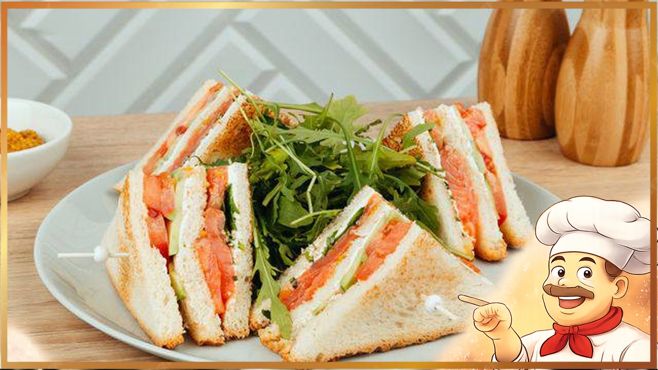 Сэндвич с лососем и огурцом