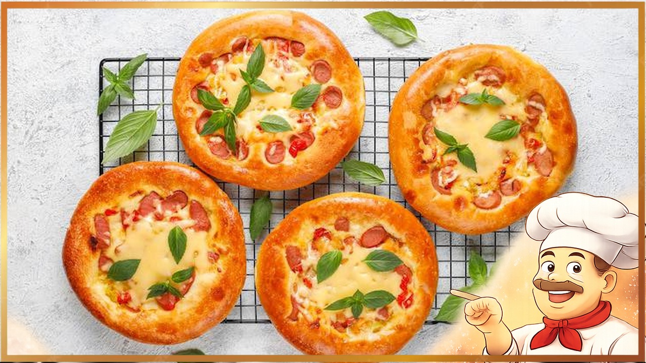 Простая мини-пицца с сыром И колбасками