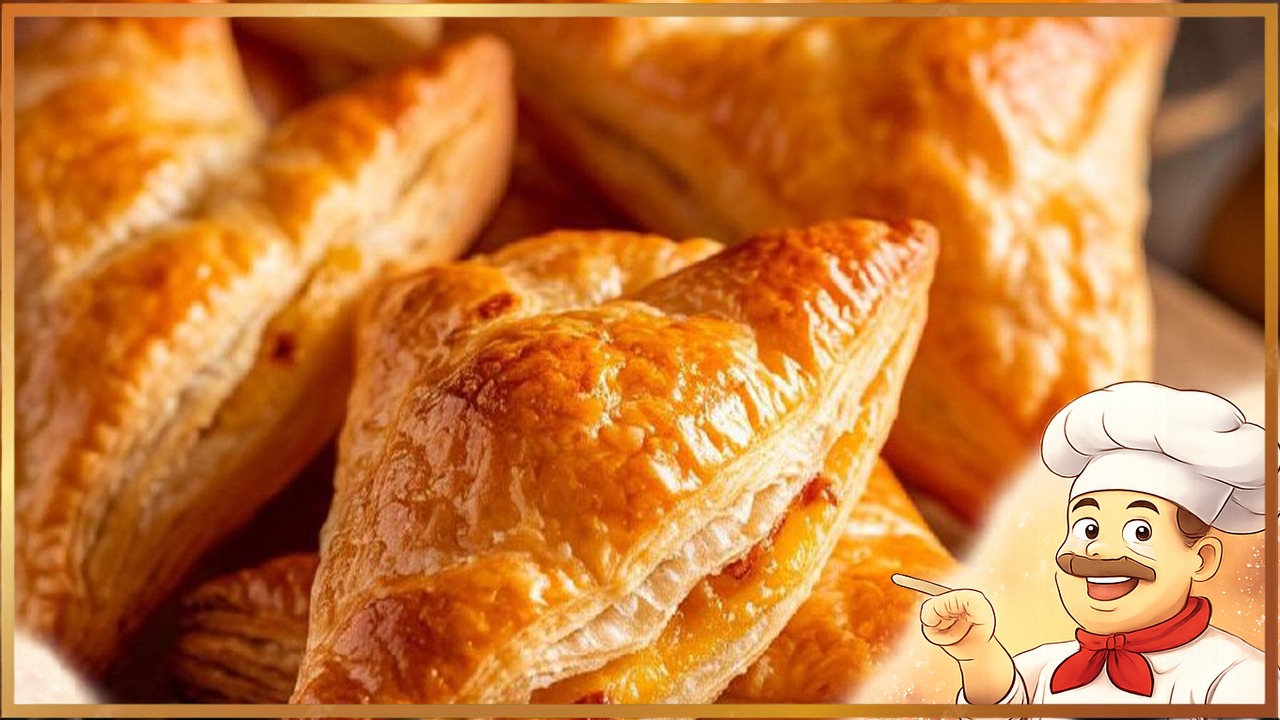 Слойки с сыром, шпинатом и яйцом