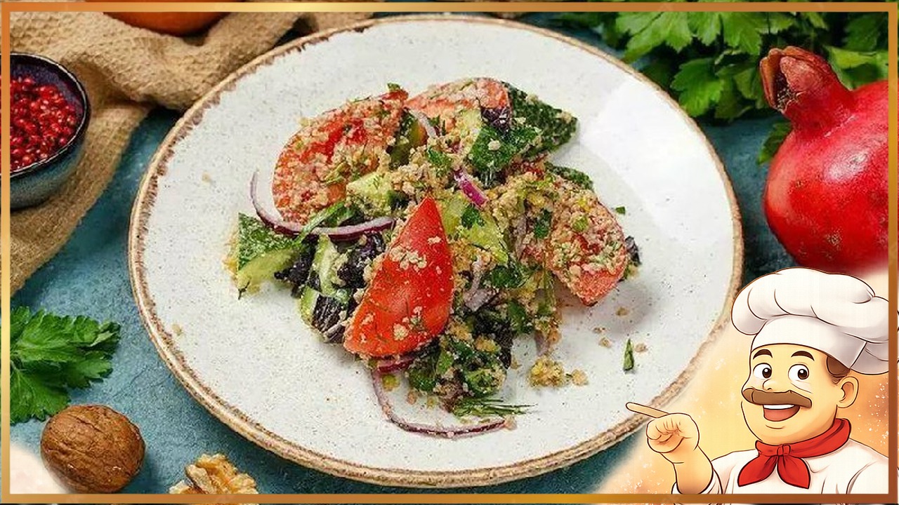 Грузинский салат с грецкими орехами