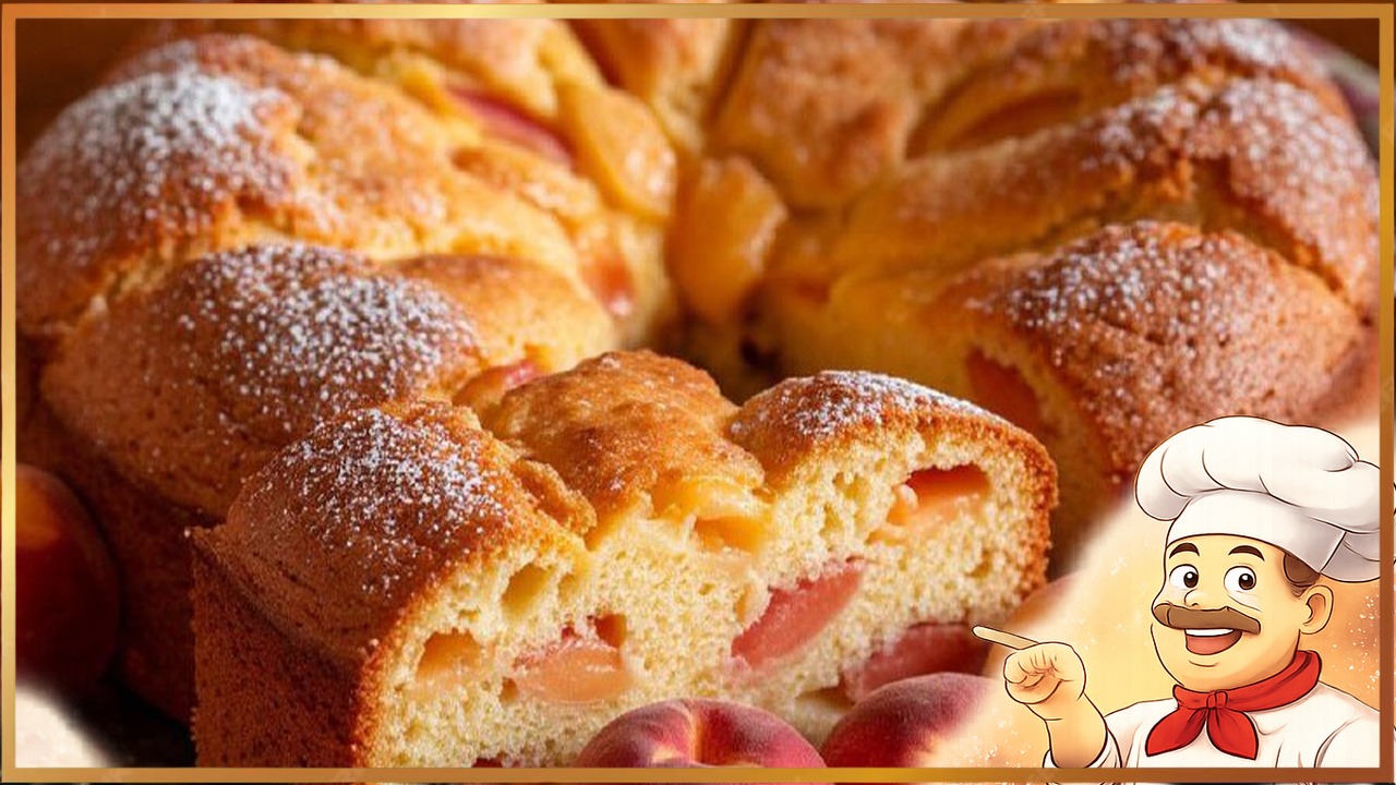 Шарлотка с персиками