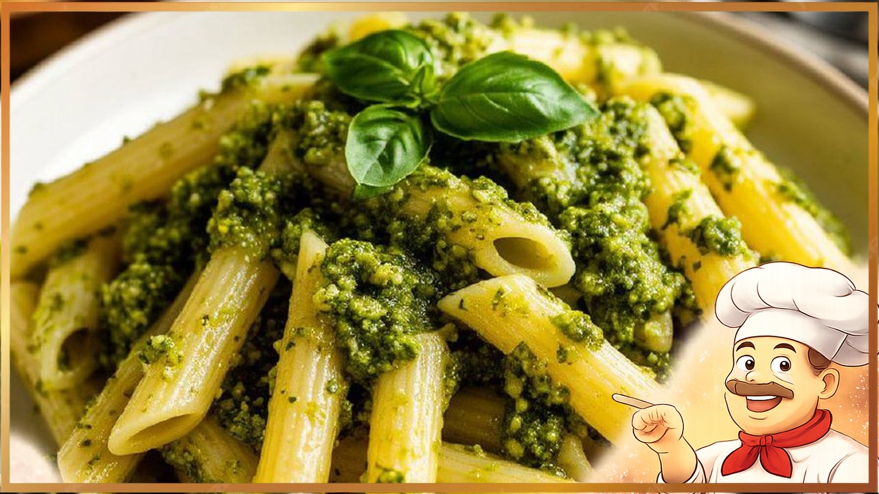 Паста с домашним соусом песто