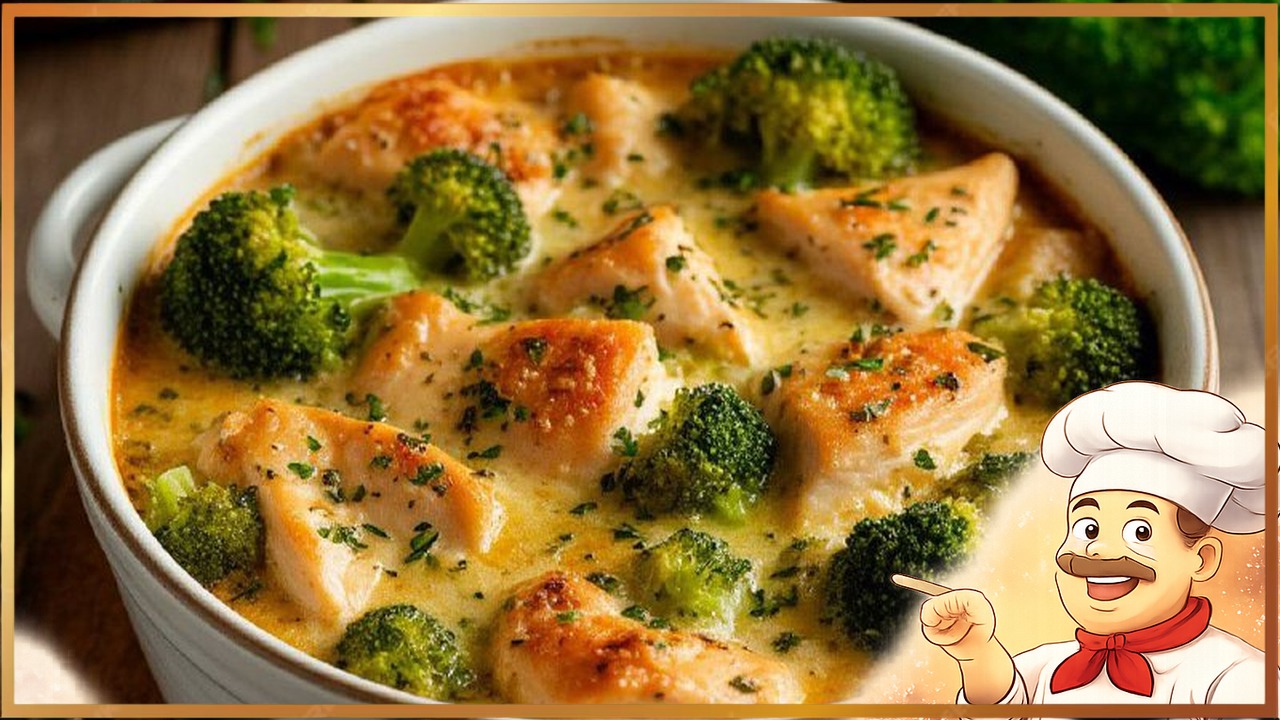 Запеканка с куриной грудкой и брокколи