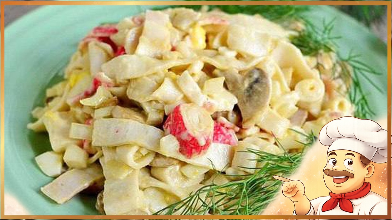 Салат с жареными крабовыми палочками