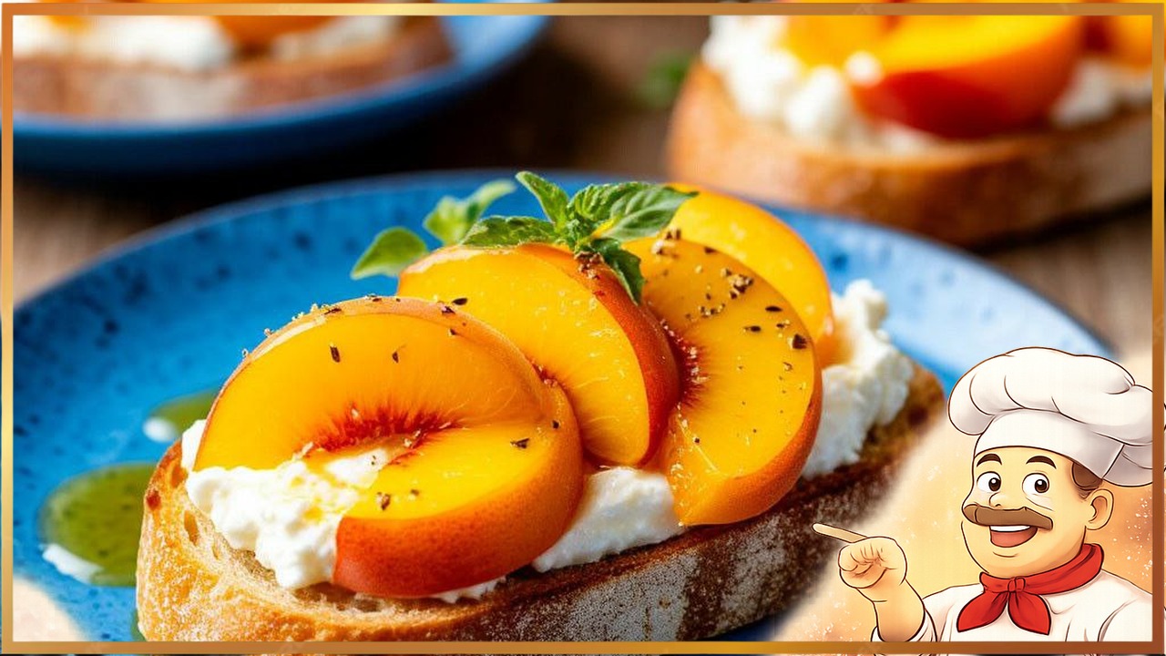 Брускетта с персиками