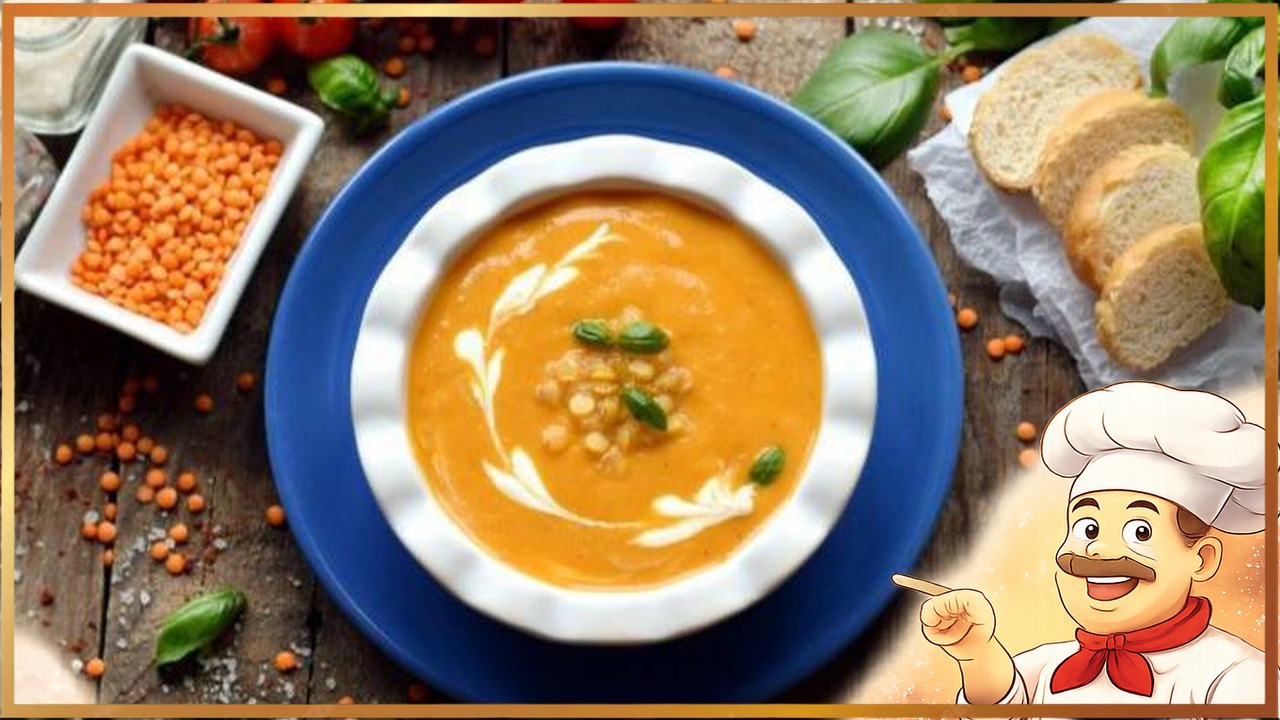 Тыквенный крем-суп с чечевицей