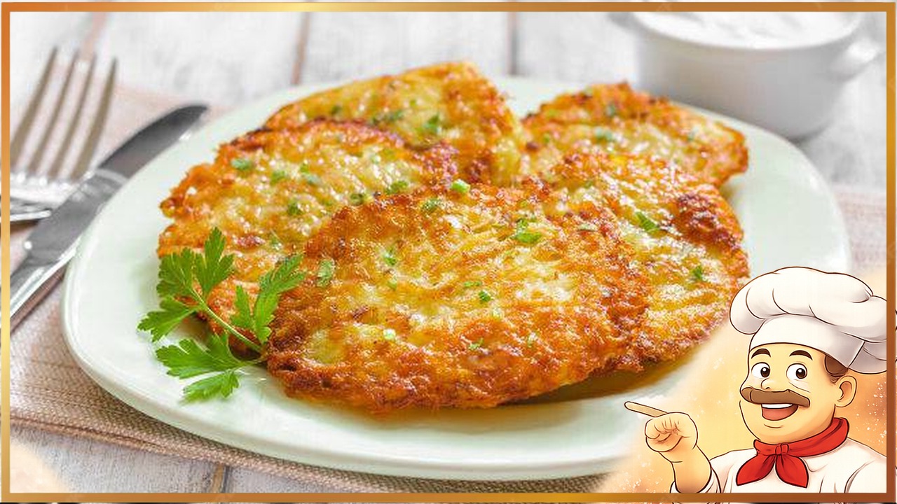 Картофельные драники с ветчиной и сыром