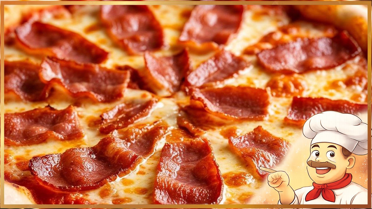 Пицца с беконом и сыром