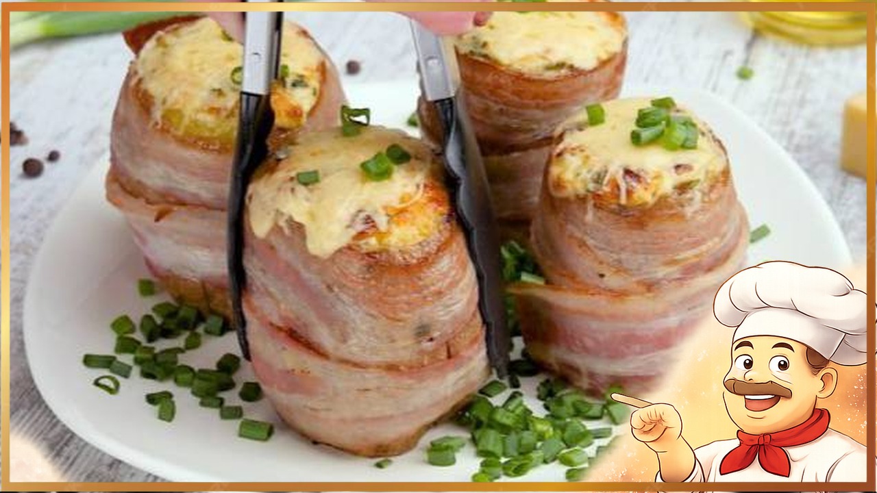 Картофель с сыром в беконе