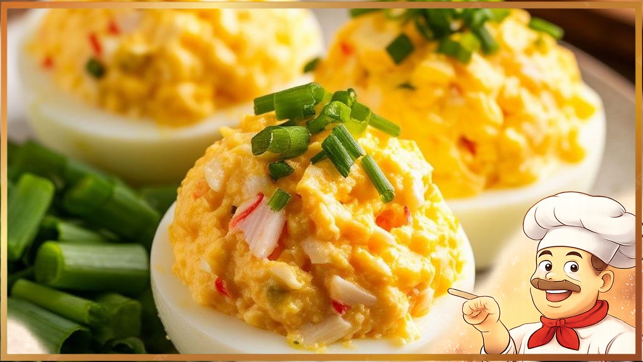 Яйца, фаршированные крабовыми палочками