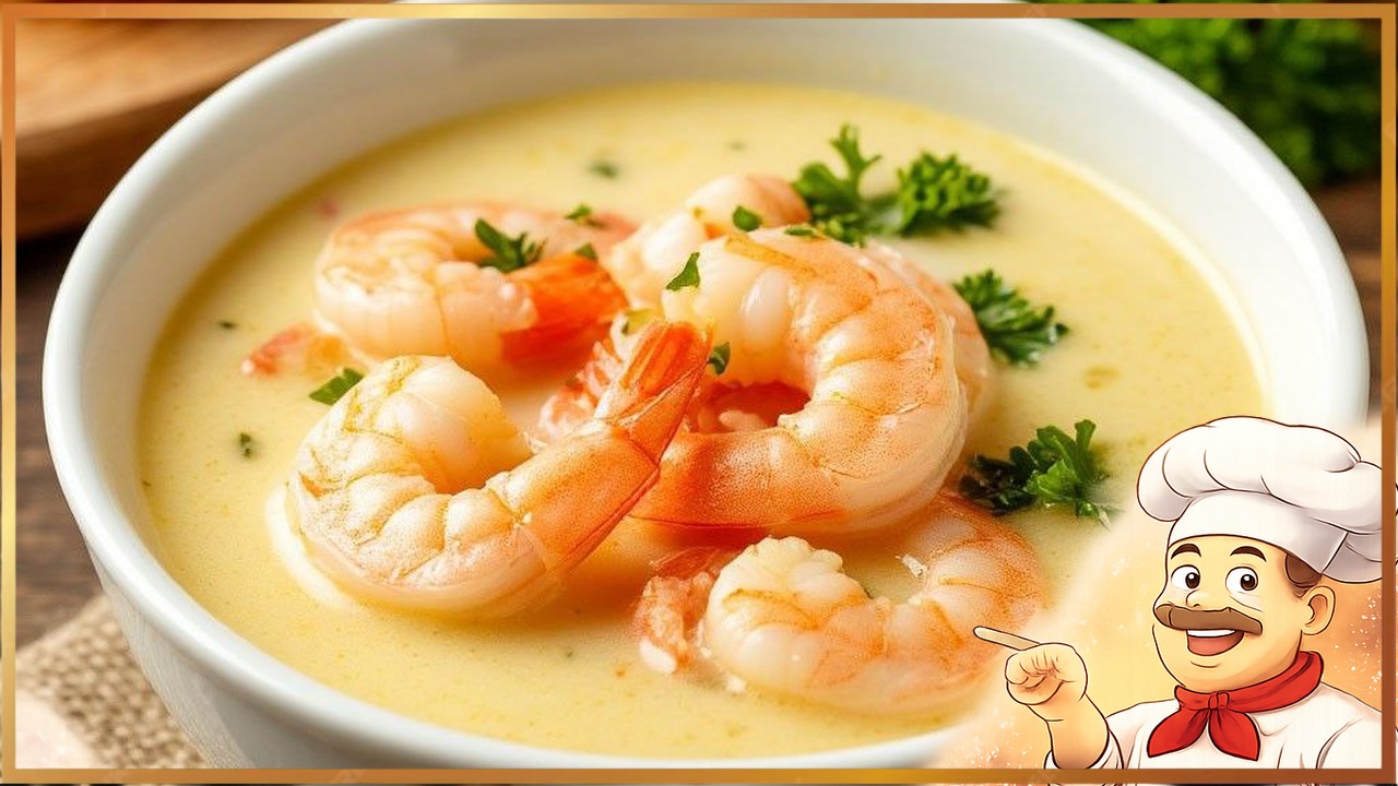 Сырный крем-суп с креветками