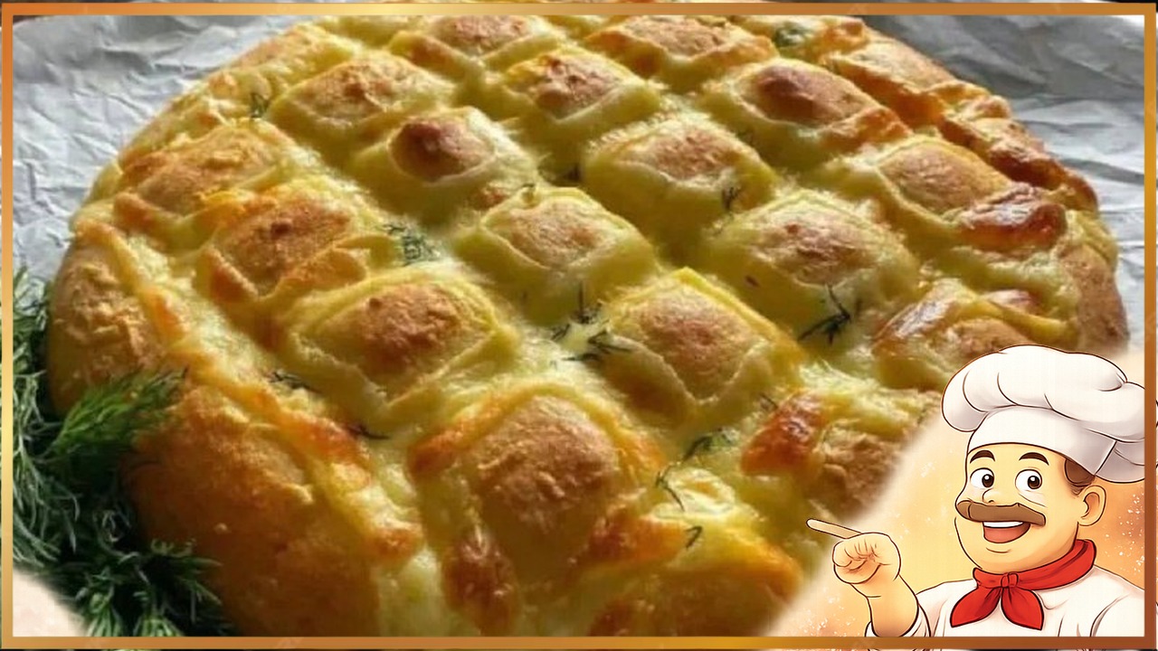 Хлеб-лепешка c cыром и зеленью