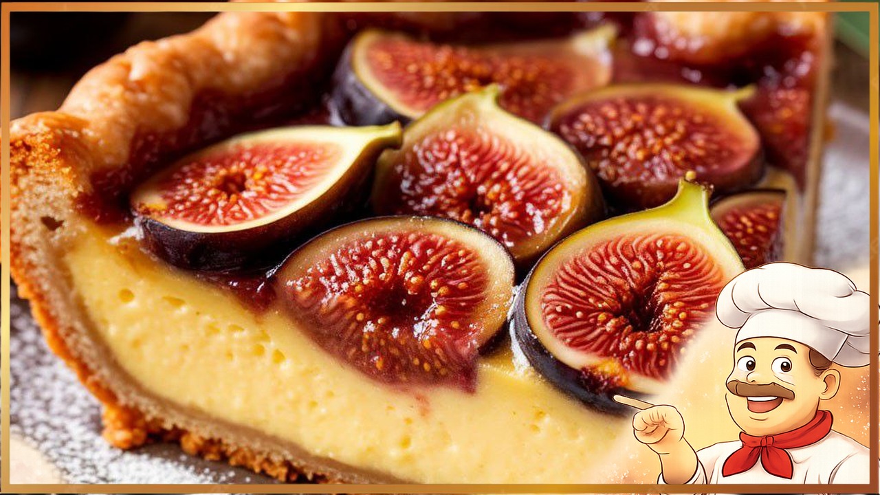 Пирог с инжиром и заварным кремом