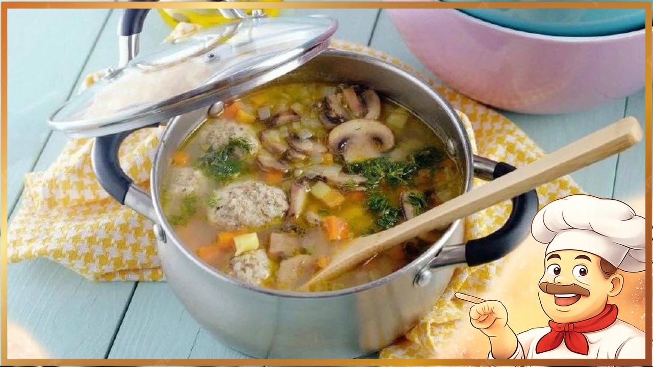 Грибной суп с фрикадельками