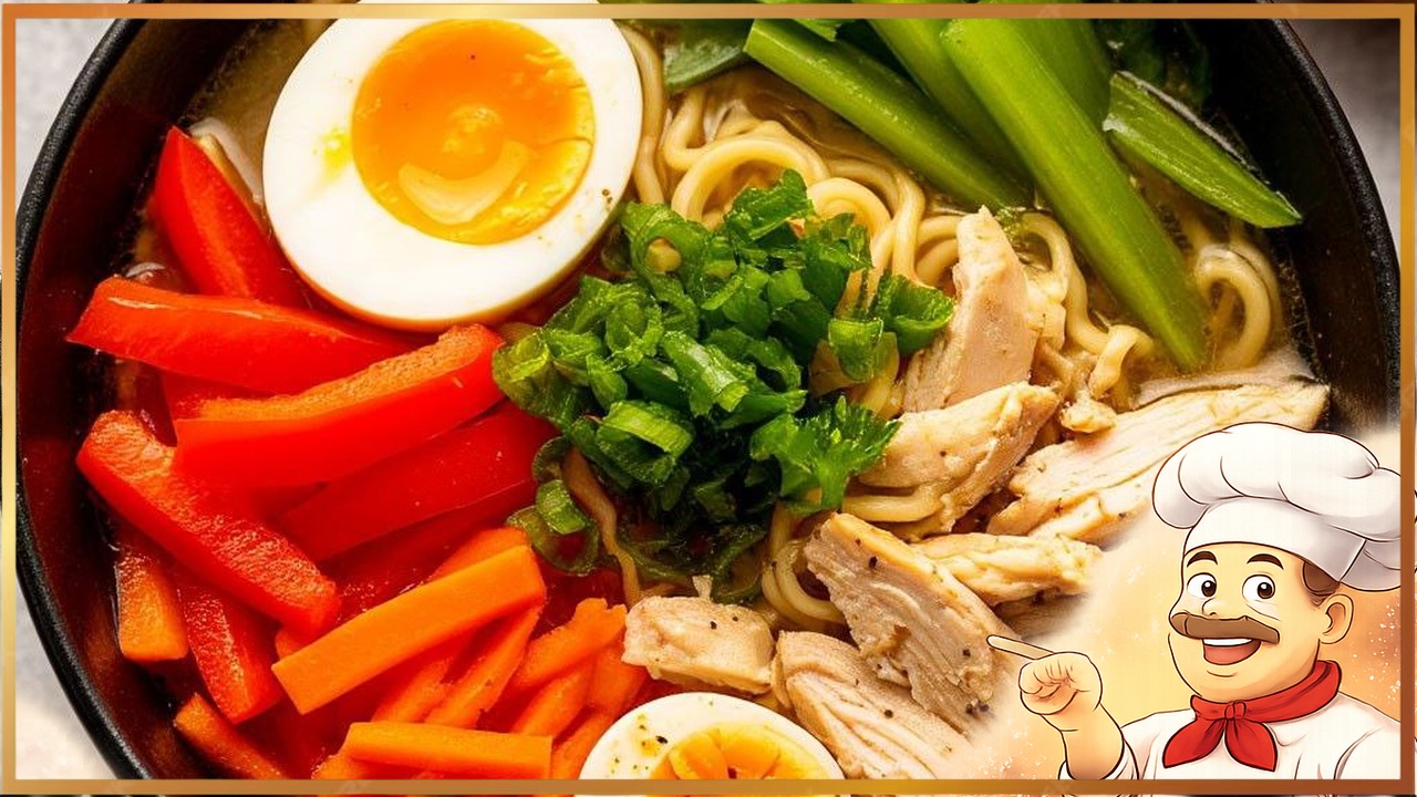 Рамен с курицей и овощами