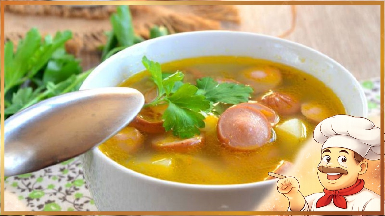 Быстрый суп с сосисками