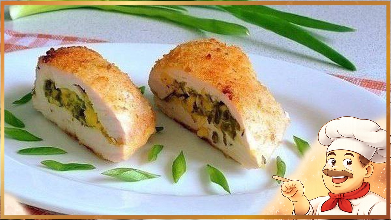 Рулет из куриного филе с творогом