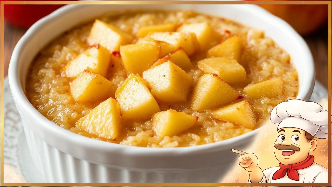 Рисовая запеканка с яблоками
