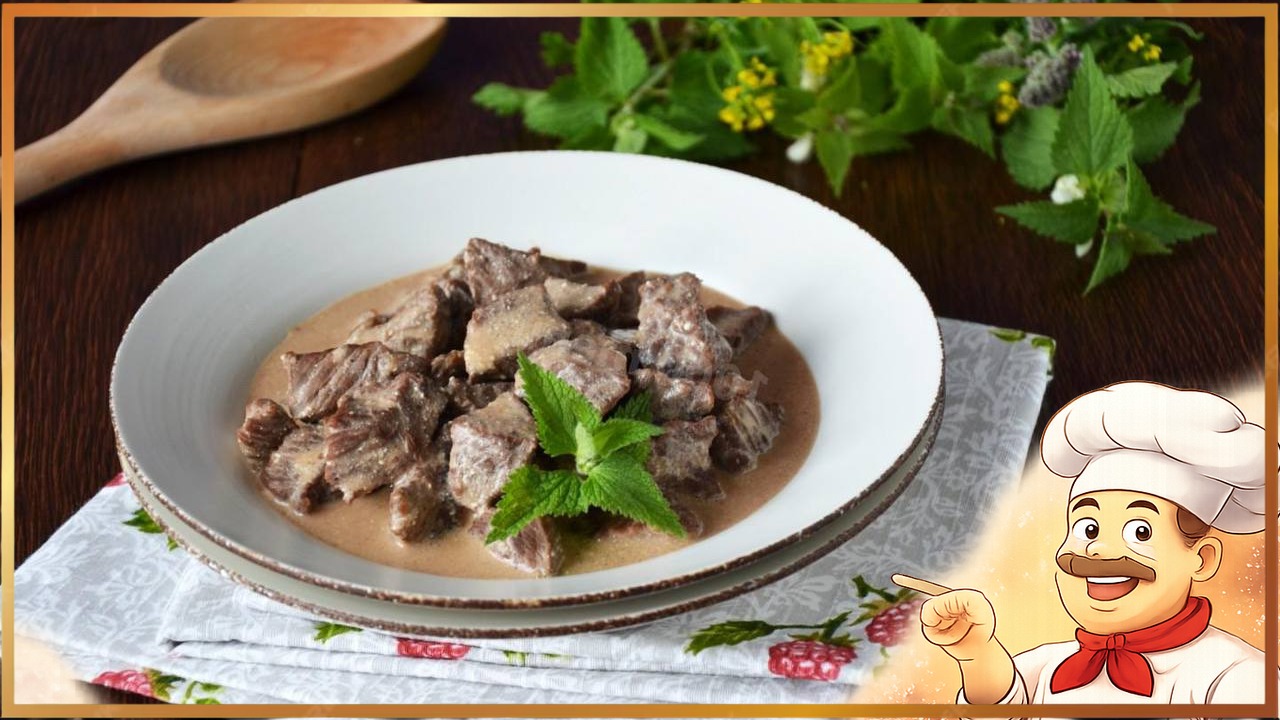 Мясо в сливочном соусе