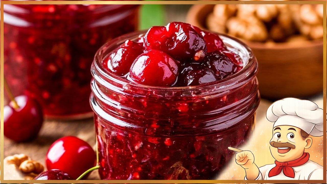 Варенье из черешни с грецким орехом