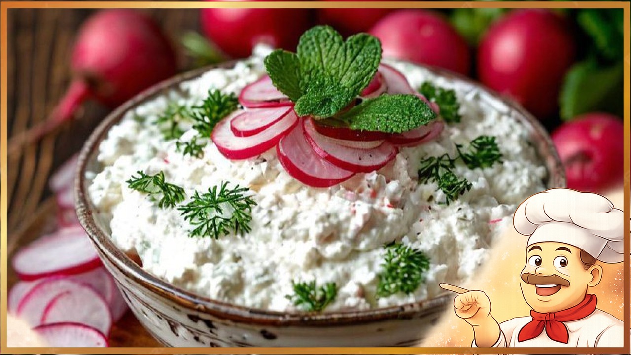 Гзик — творожная намазка с редисом