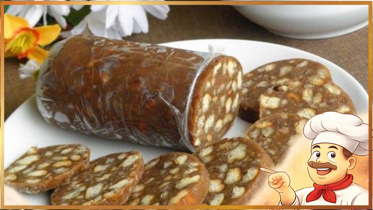 Шоколадная колбаса из печенья