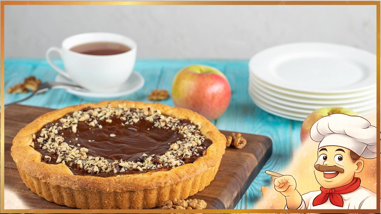 Карамельный пирог с яблоками
