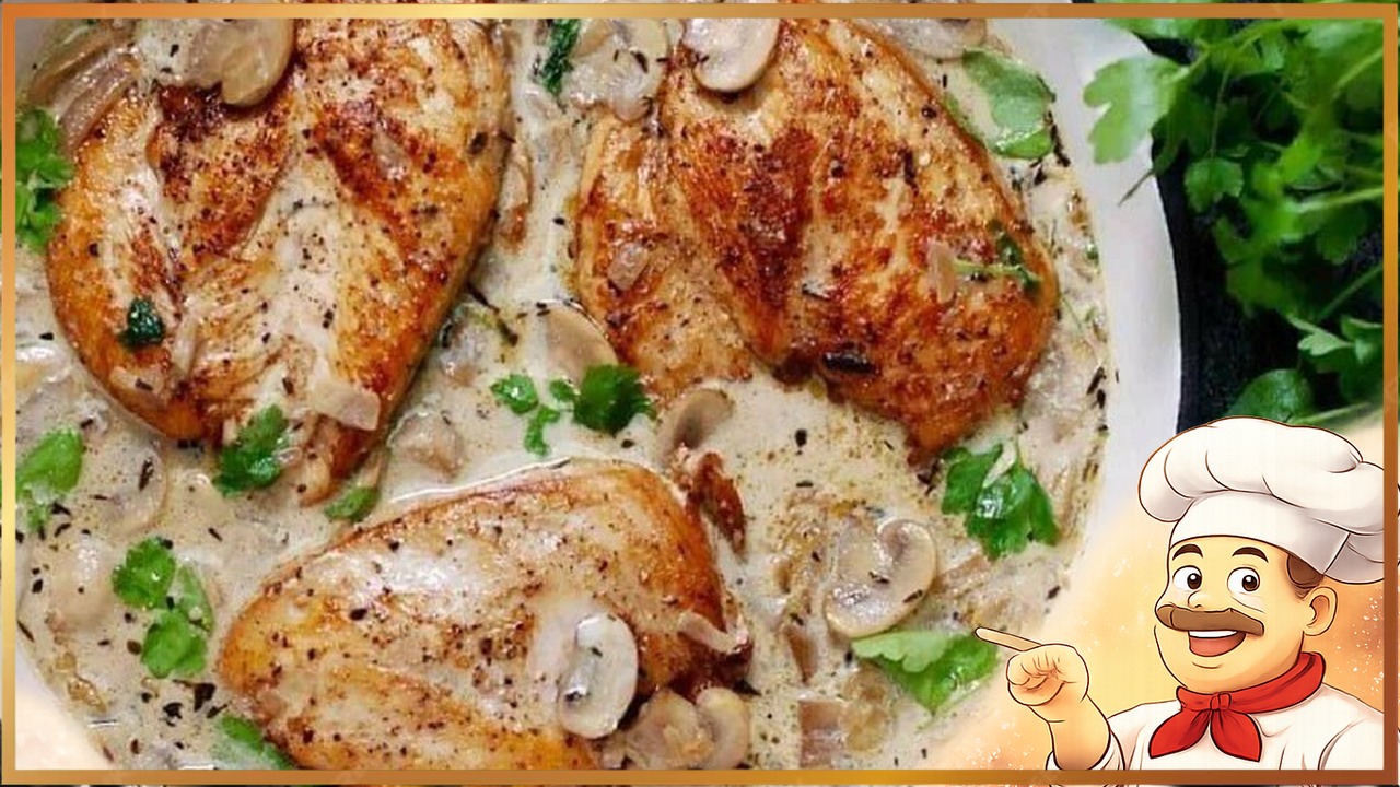 Куриная грудка в сливочно-чесночном соусе