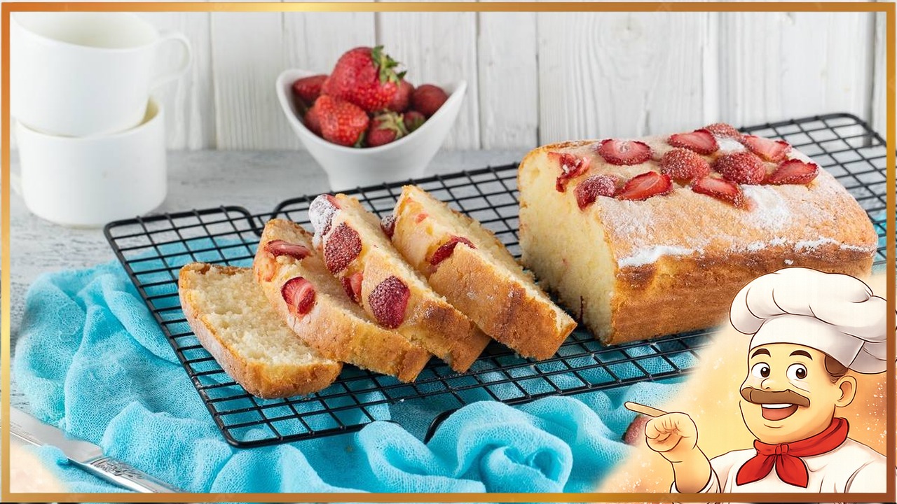 Кекс с клубникой