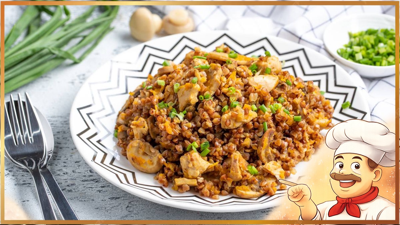 Гречка с курицей и грибами