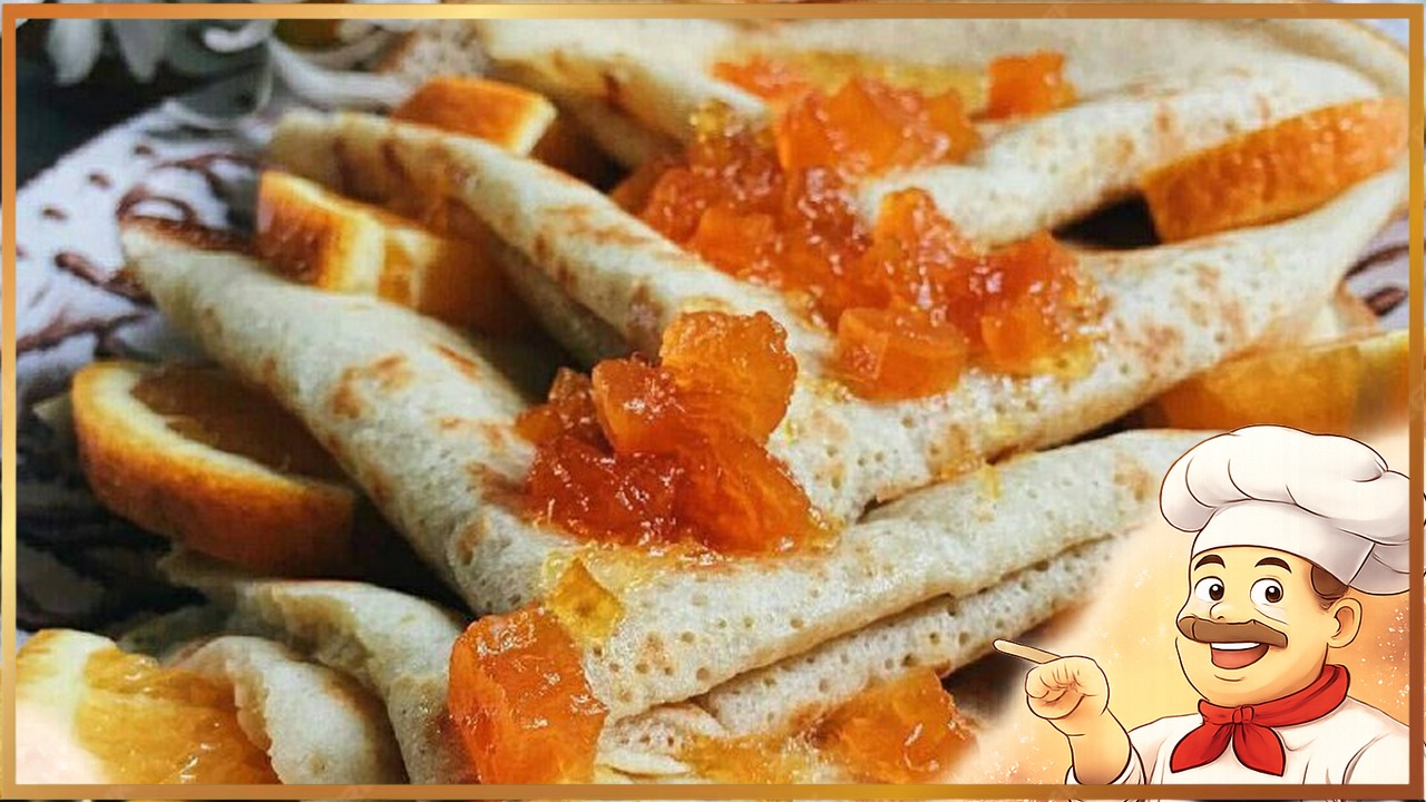 Рисовые блинчики с апельсиновым джемом