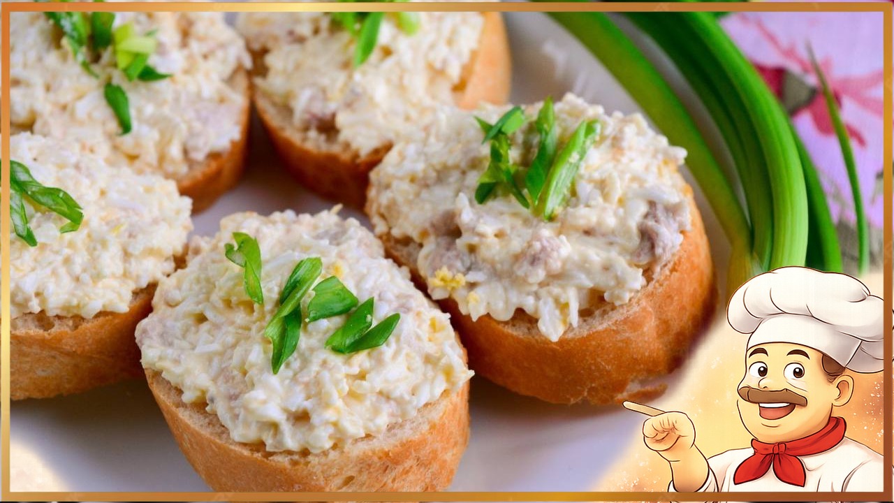 Закусочные бутерброды с печенью трески и сыром