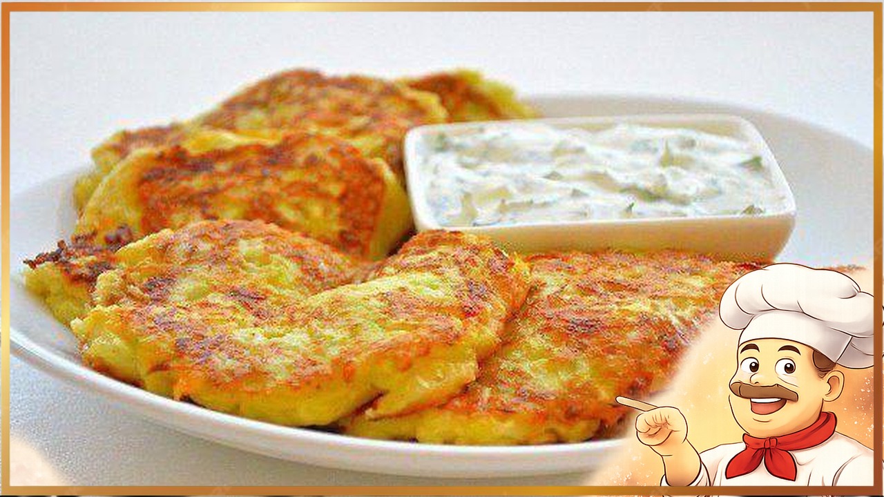 ​​Оладьи из кабачков с сыром и чесноком