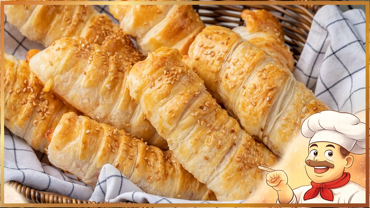 Сосиски в слоеном тесте с сыром